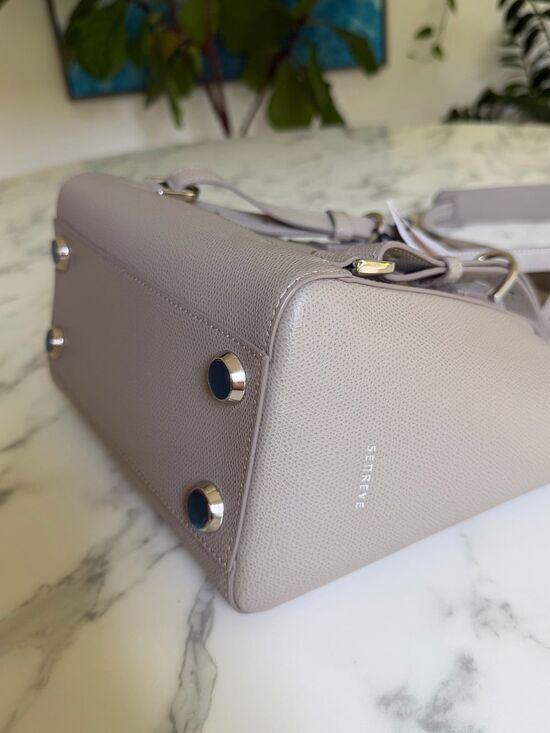 NWT SENREVE MINI MAESTRA Pebbled Leather Backpack Crossbody Satchel Bag Sand main image 15